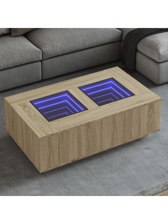 Kafijas galdiņš ar led, ozola krāsa, 116x69x40 cm