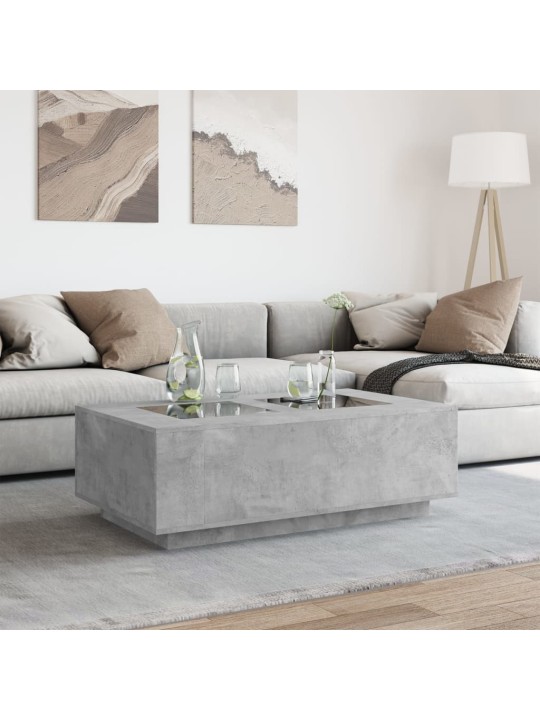 Kafijas galdiņš ar led, betona pelēks, 116x69x40 cm