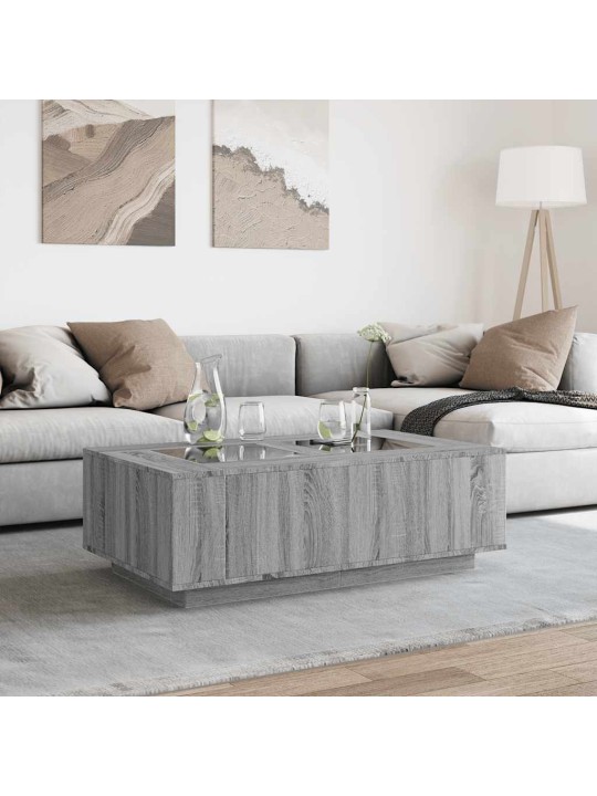 Kafijas galdiņš ar led, pelēka ozolkoka krāsa, 116x69x40 cm