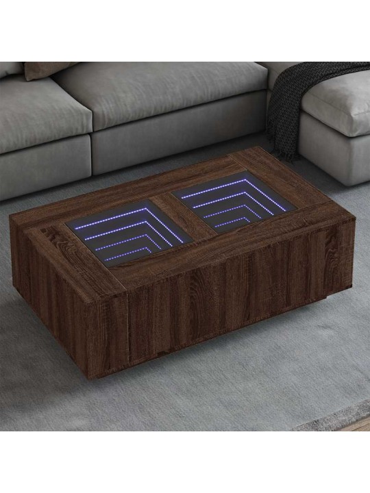 Kafijas galdiņš ar led, ozolkoka krāsa, 116x69x40 cm