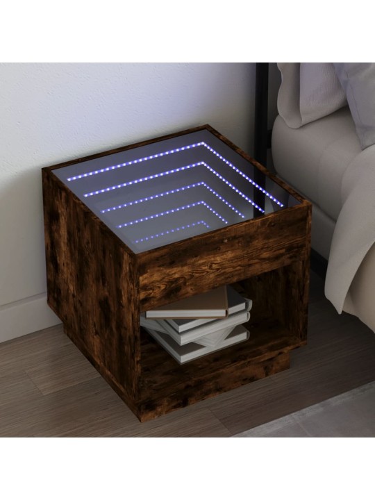 Naktsgaldiņš ar led, ozolkoka krāsa, 50x50x50 cm