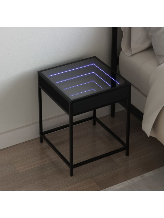 Naktsgaldiņš ar led, melns, 40x40x51 cm