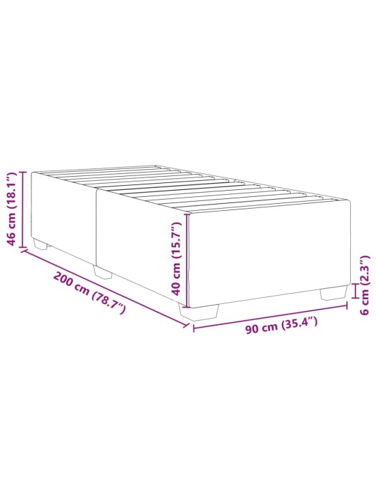 Gultas rāmis, melns, 90x200 cm, audums