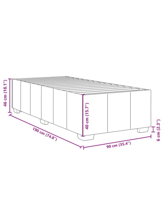 Gultas rāmis, melns, 90x190 cm, audums
