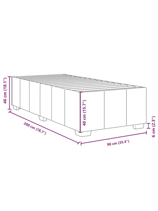 Gultas rāmis, melns, 90x200 cm, audums