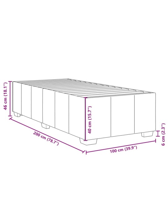 Gultas rāmis bez matrača, melns, 100x200 cm, audums