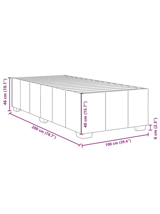 Gultas rāmis bez matrača, zils, 100x200cm audums