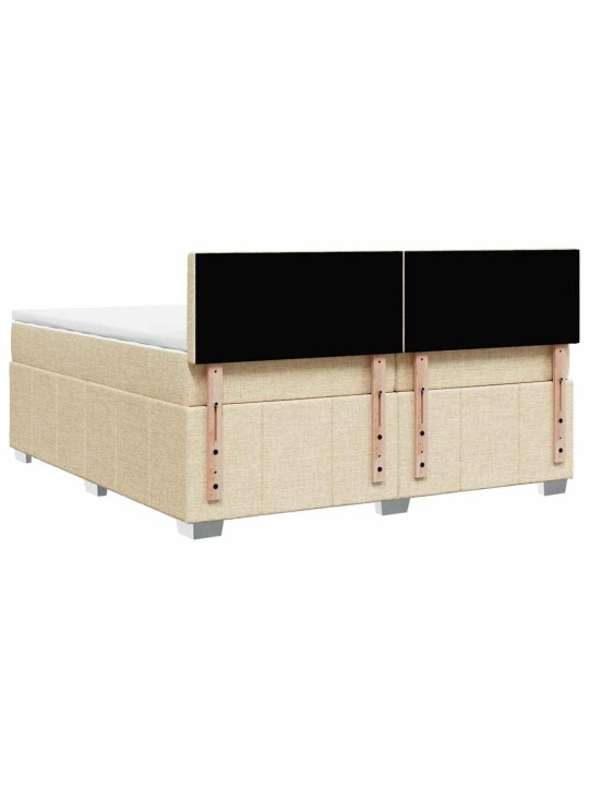 Kontinentālā gulta rāmis ar matraci, krēmkrāsas audums, 200x200 cm