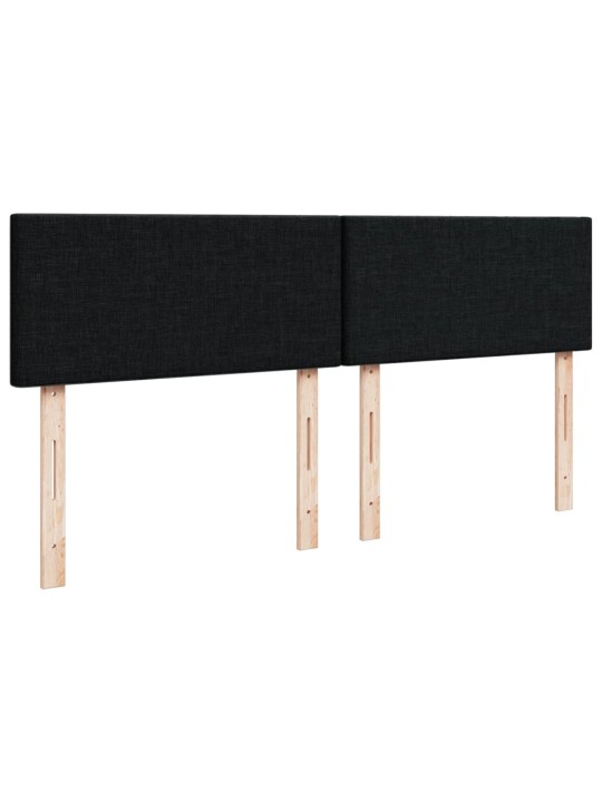 Atsperu gulta ar matraci, melna audums, 140x190 cm