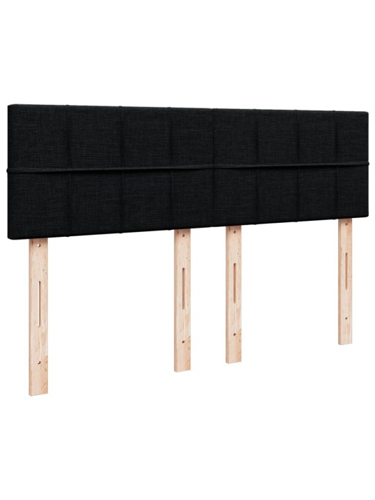 Atsperu gulta ar matraci, melna audums, 140x190 cm