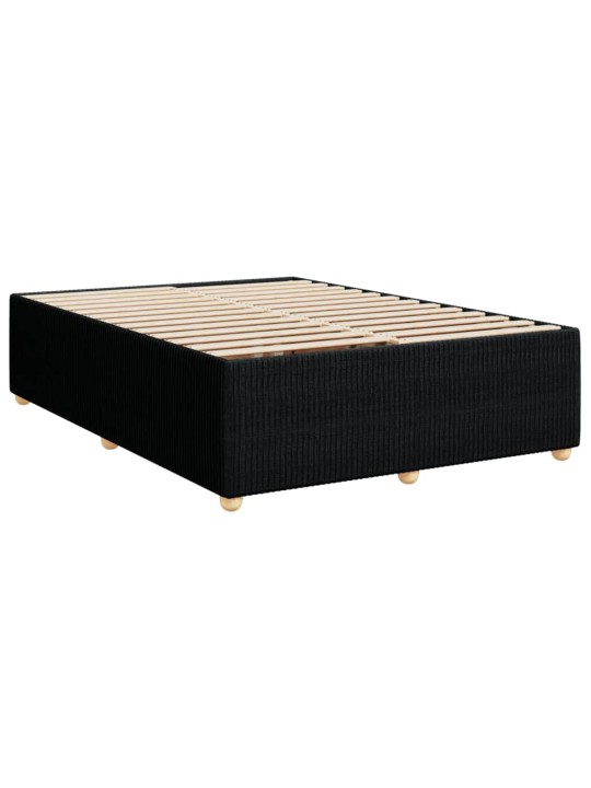 Atsperu gulta ar matraci, melna audums, 140x190 cm