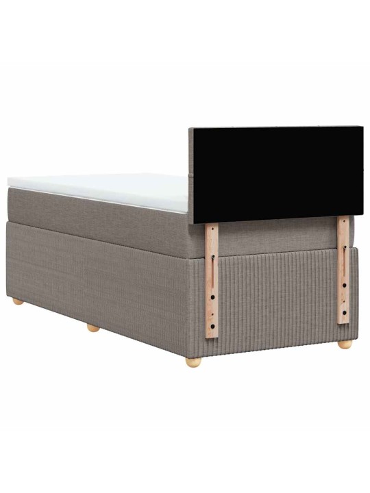 Kontinentālā gulta rāmis ar matraci, pelēkbrūns, 100x200 cm, audums