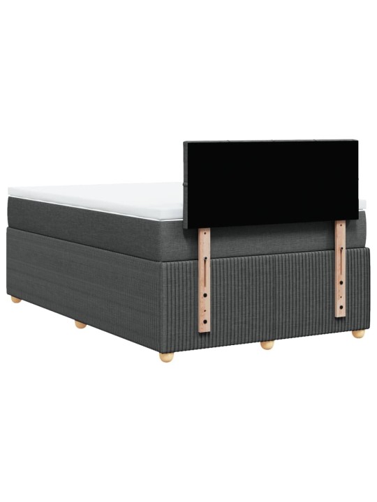 Kontinentālā gulta ar matraci, tumši pelēka audums, 120x200cm