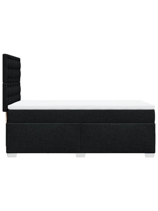 Kontinentālā gulta rāmis ar matraci, melna, 90x200 cm, audums