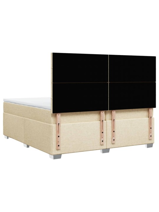 Kontinentālā gulta rāmis ar matraci, krēmkrāsas audums, 200x200 cm