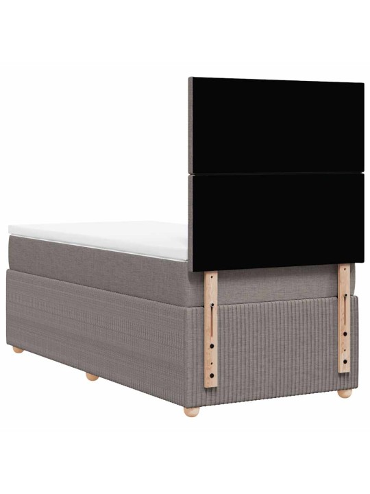 Kontinentālā gulta rāmis ar matraci, pelēkbrūns, 100x200 cm, audums