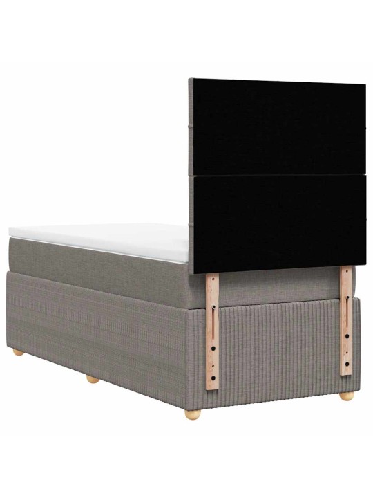 Kontinentālā gulta rāmis ar matraci, pelēkbrūns, 100x200 cm, audums