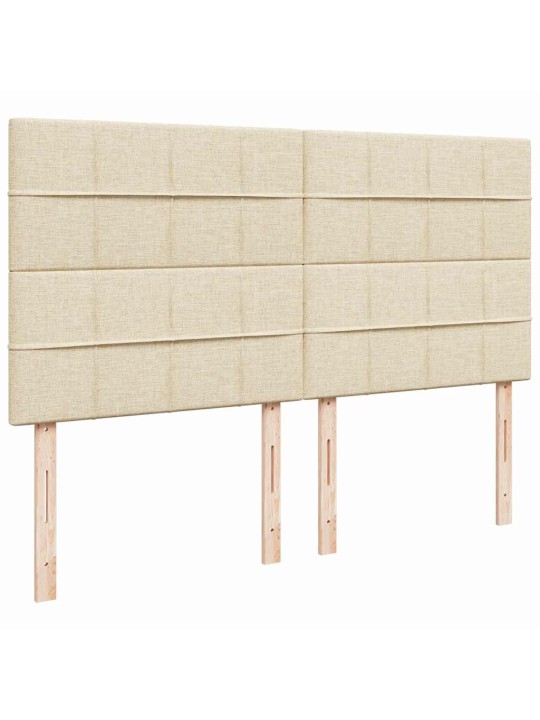 Kontinentālā gulta rāmis ar matraci, krēmkrāsas audums, 200x200 cm
