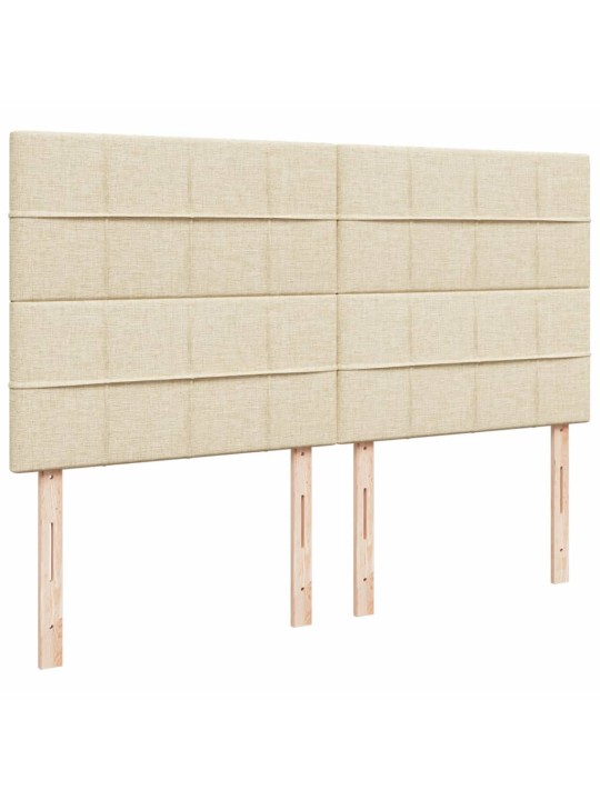 Kontinentālā gulta rāmis ar matraci, krēmkrāsas audums, 200x200 cm