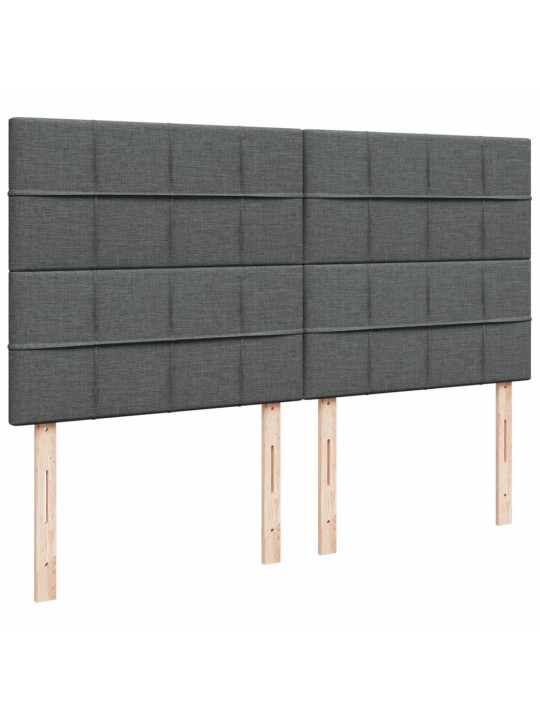 Kontinentālā gulta ar matraci, tumši pelēka audums, 200x200cm