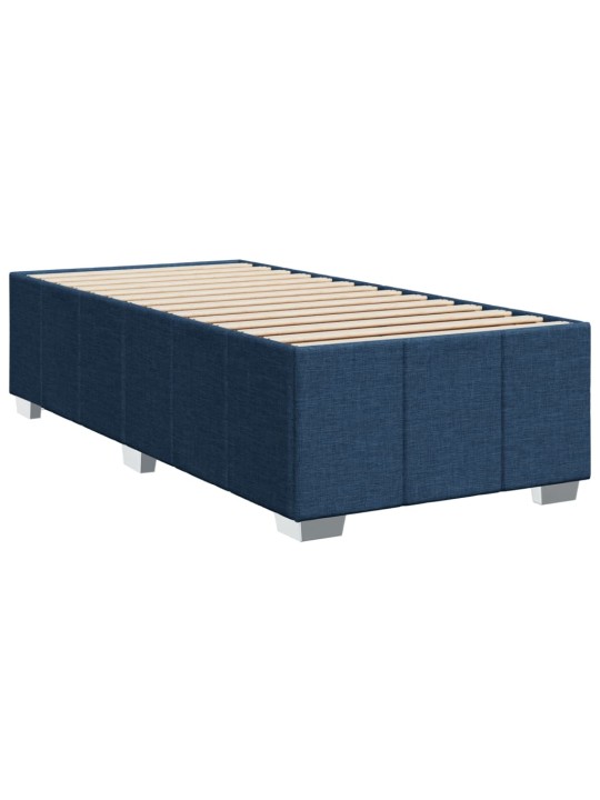Kontinentālā gulta rāmis ar matraci, zils, 90x200 cm, audums
