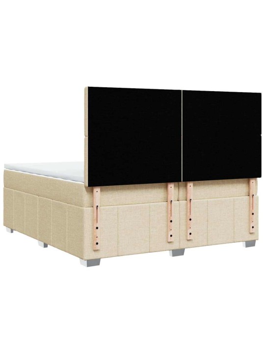 Kontinentālā gulta rāmis ar matraci, krēmkrāsas audums, 200x200 cm