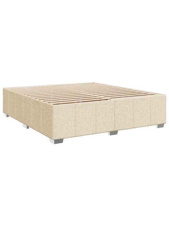 Kontinentālā gulta rāmis ar matraci, krēmkrāsas audums, 200x200 cm