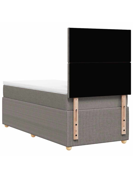 Kontinentālā gulta rāmis ar matraci, pelēkbrūns, 100x200 cm, audums