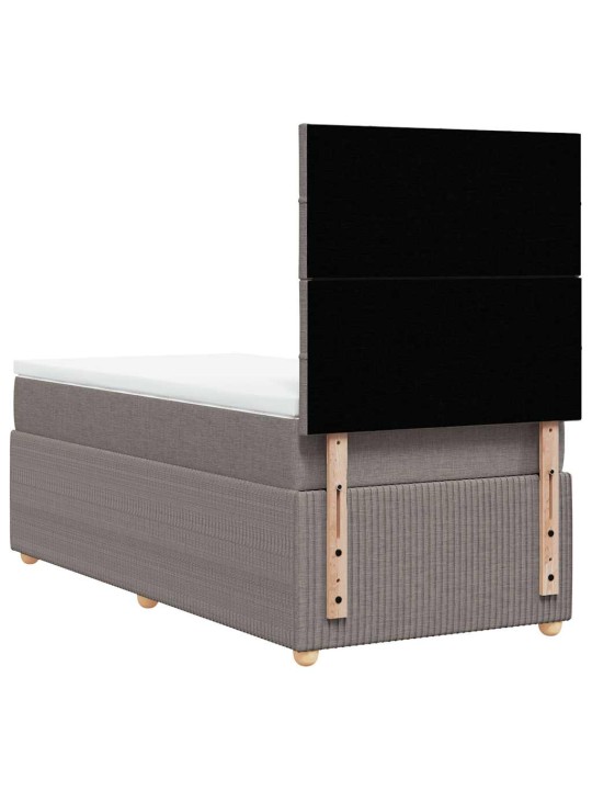 Kontinentālā gulta rāmis ar matraci, pelēkbrūns, 100x200 cm, audums