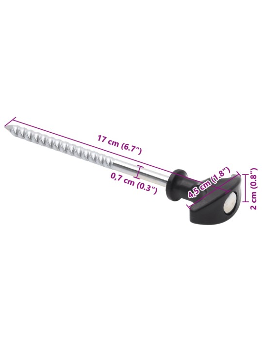 Telts mietiņi, 12 gab., 17 cm, ø7 mm, cinkots tērauds