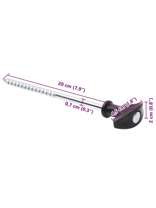 Telts mietiņi, 12 gab., 20 cm, ø7 mm, cinkots tērauds