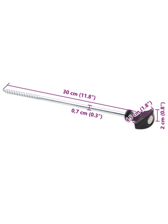 Telts mietiņi, 12 gab., 30 cm, ø7 mm, cinkots tērauds
