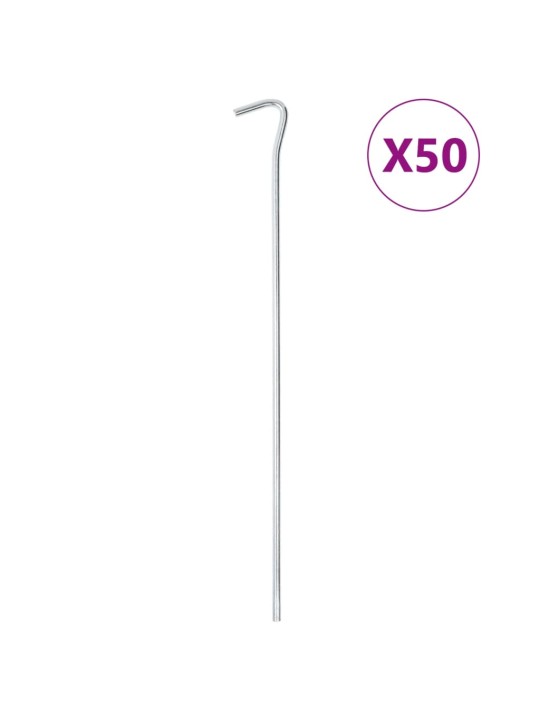 Telts mietiņi, 50 gab., 30 cm, ø7 mm, cinkots tērauds