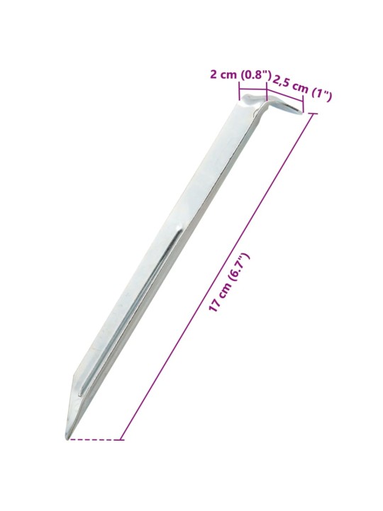 Telts mietiņi, 24 gab., 17 cm, ø20 mm, cinkots tērauds
