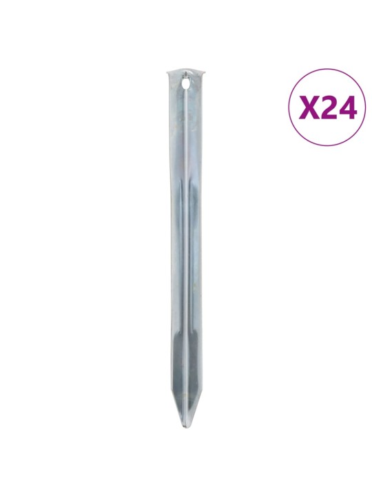 Telts mietiņi, 24 gab., 22 cm, ø20 mm, cinkots tērauds