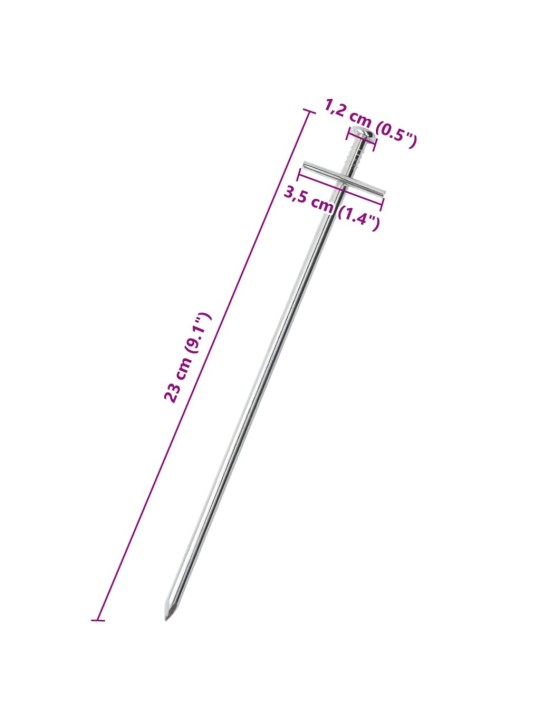 Telts mietiņi, 24 gab., 23 cm, ø6 mm, cinkots tērauds