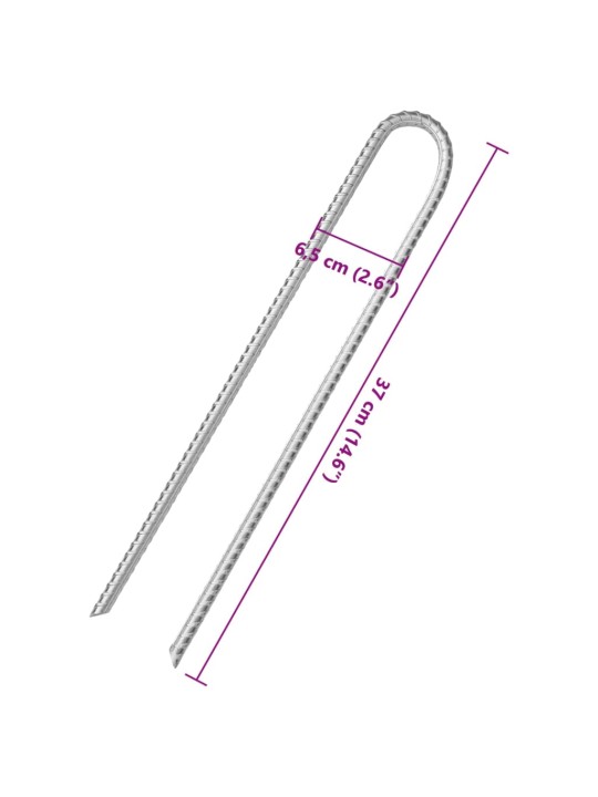 Telts mietiņi, 6 gab., 37 cm, ø10 mm, cinkots tērauds