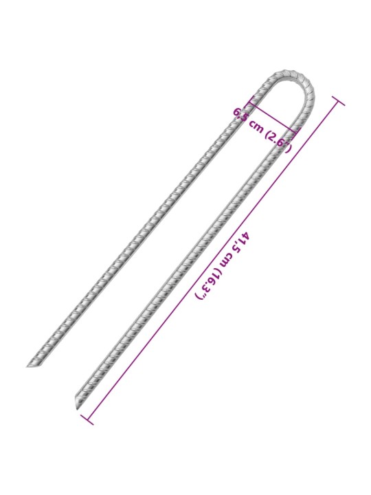 Telts mietiņi, 6 gab., 41,5 cm, ø12 mm, cinkots tērauds