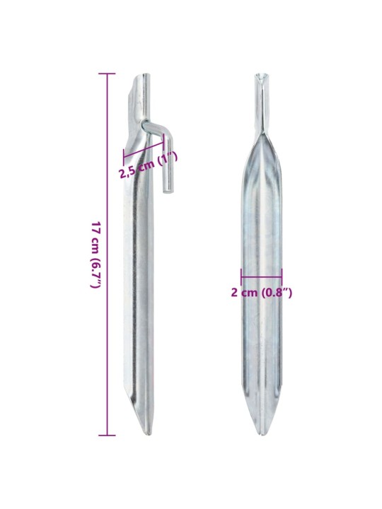 Telts mietiņi, 24 gab., V-forma, 17 cm, ø20 mm, cinkots tērauds