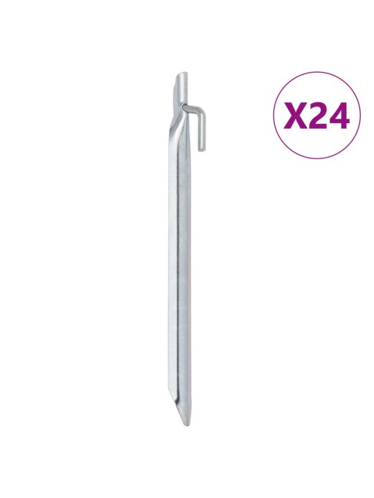 Telts mietiņi, 24 gab., V-forma, 24 cm, ø20 mm, cinkots tērauds