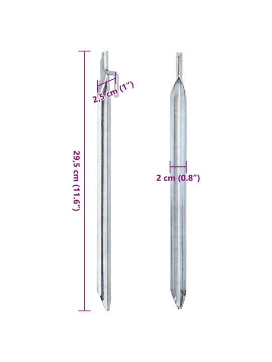 Telts mietiņi, 24 gab., V-forma, 29,5cm, ø20mm, cinkots tērauds