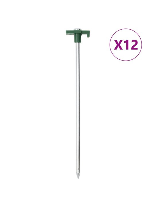 Telts mietiņi, 12 gab., 25 cm, 7 mm, cinkots tērauds un pp