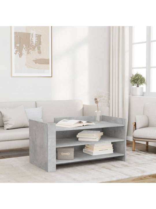 Kafijas galdiņš, betona pelēks, 100x50x50 cm, inženierijas koks