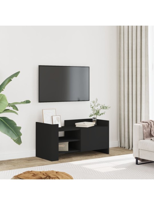 Tv skapītis, melns, 80x35x40 cm, inženierijas koks