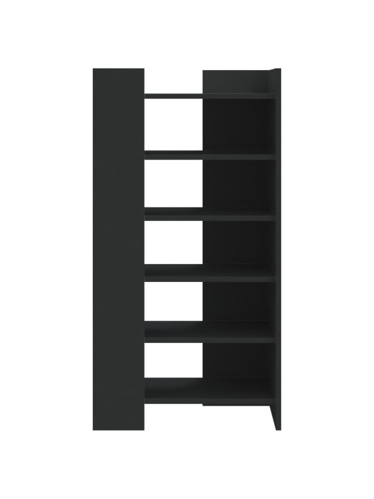 Apavu plaukts, melns, 52x37,5x100 cm, inženierijas koks