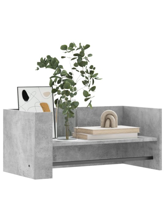 Sienas plaukts betona pelēks 70,5x35x30,5cm inženierijas koks