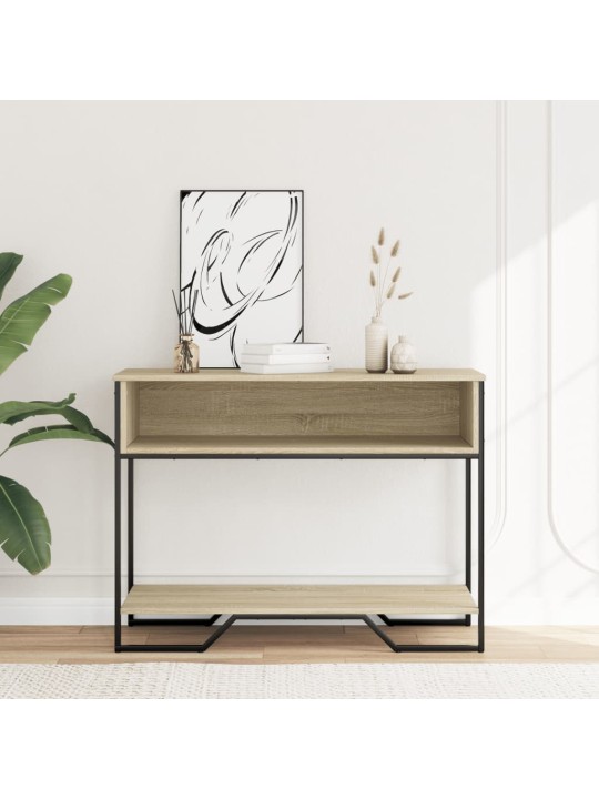 Konsoles galdiņš, koka krāsa, 100x35x74,5 cm, inženierijas koks