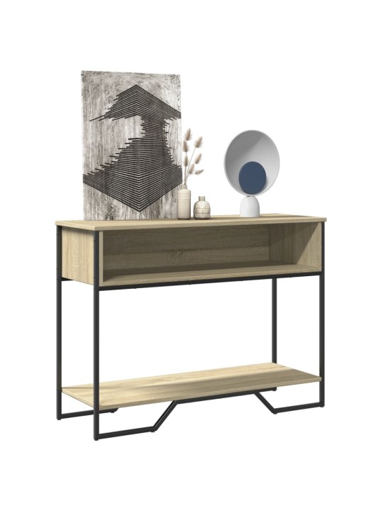 Konsoles galdiņš, koka krāsa, 100x35x74,5 cm, inženierijas koks