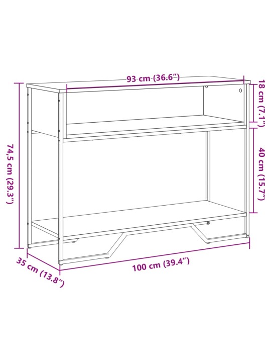 Konsoles galdiņš, ozolkoka, 100x35x74,5 cm, inženierijas koks