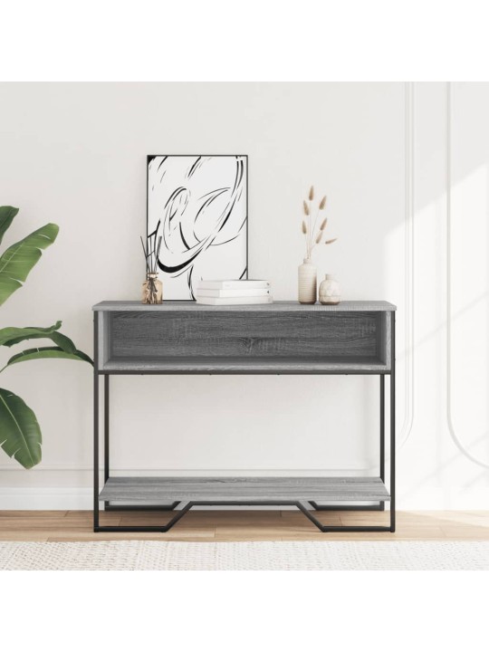 Konsoles galdiņš, pelēcīgs, 100x35x74,5 cm, inženierijas koks